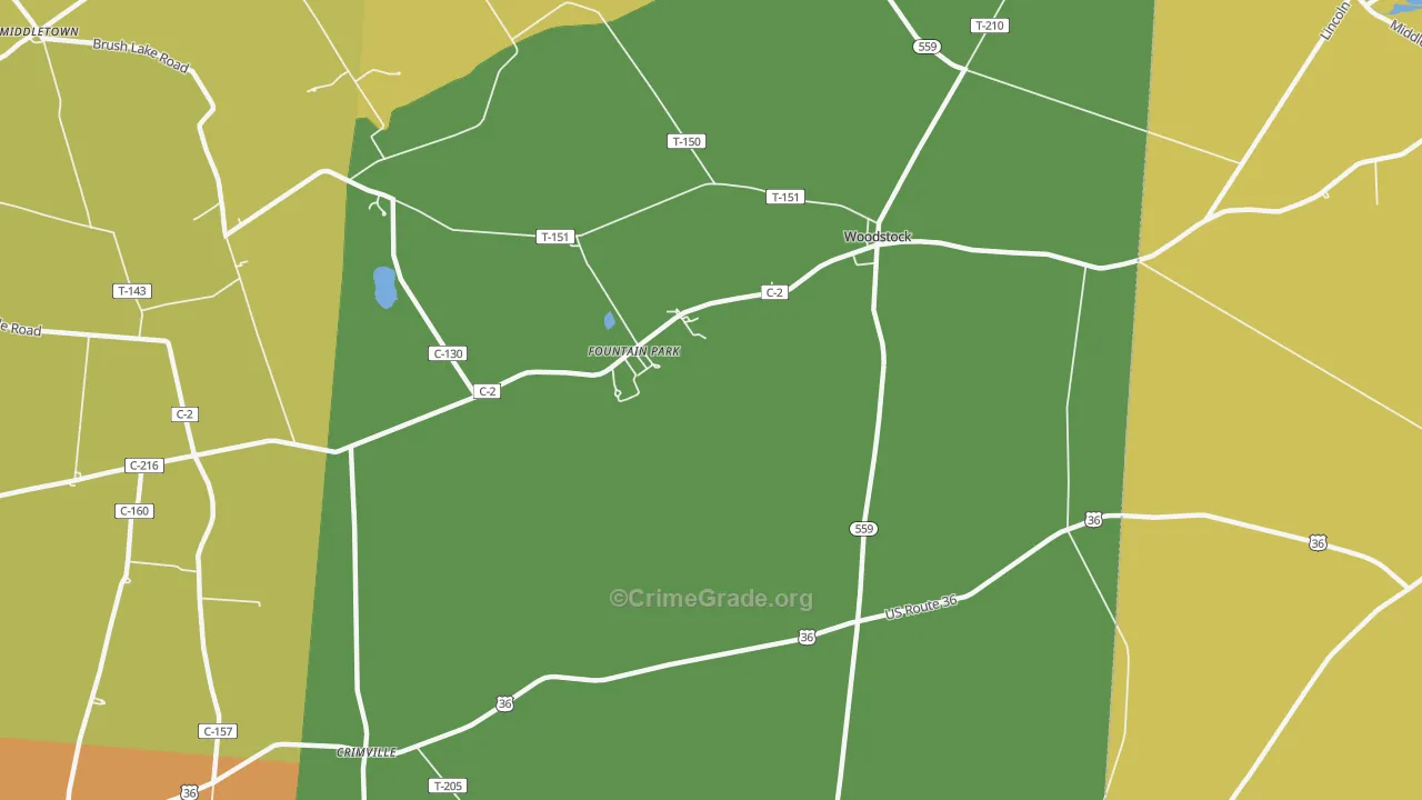 Woodstock, OH Map of Arson Rates