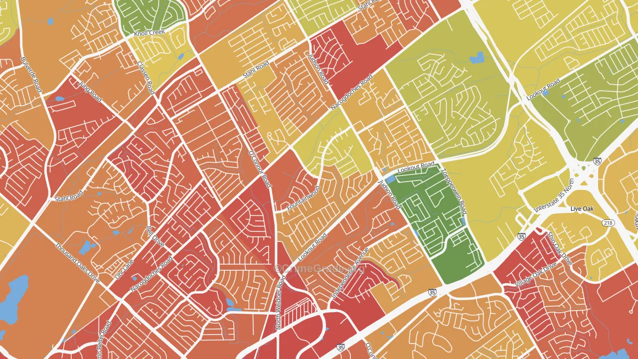 Woodstone, San Antonio, TX Map of Arson Rates