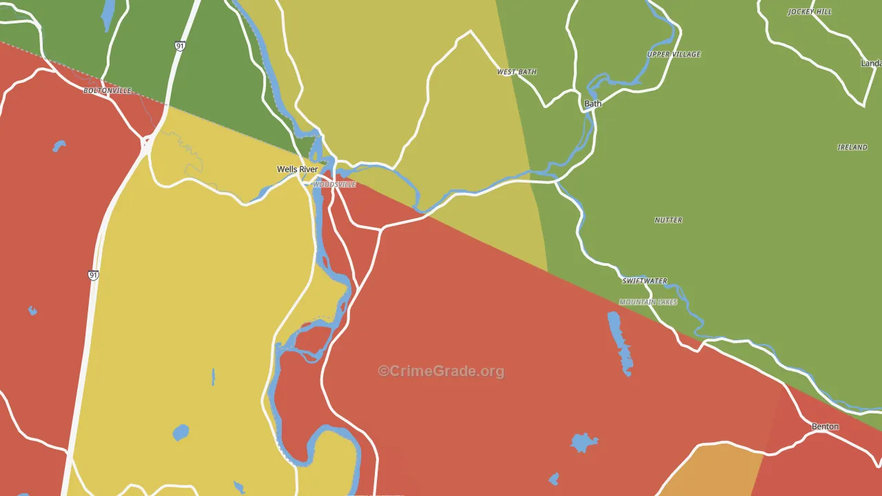 Woodsville, NH Map of Arson Rates