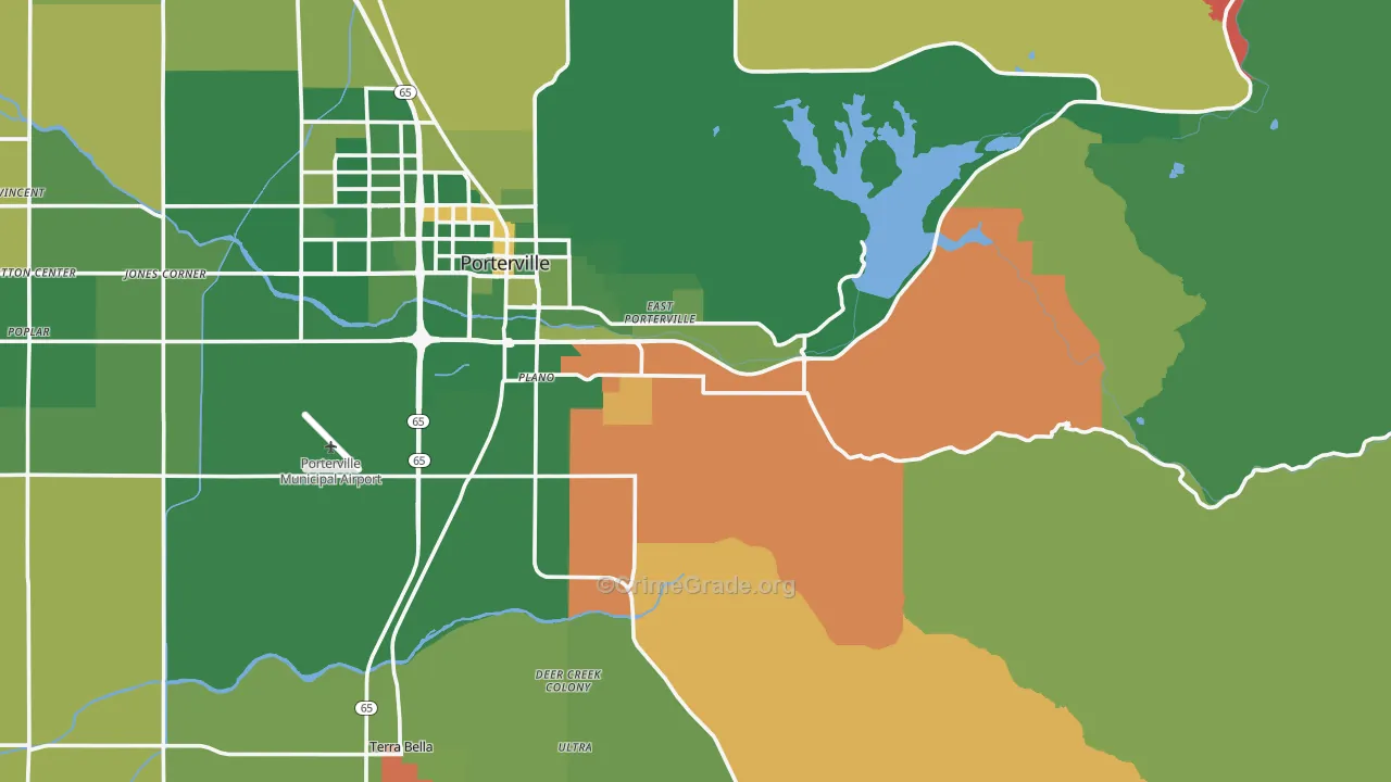 Woodville, CA Map of Arson Rates