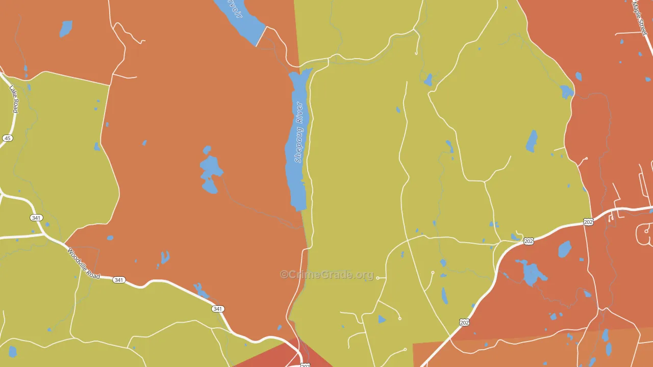 Woodville, CT Map of Arson Rates