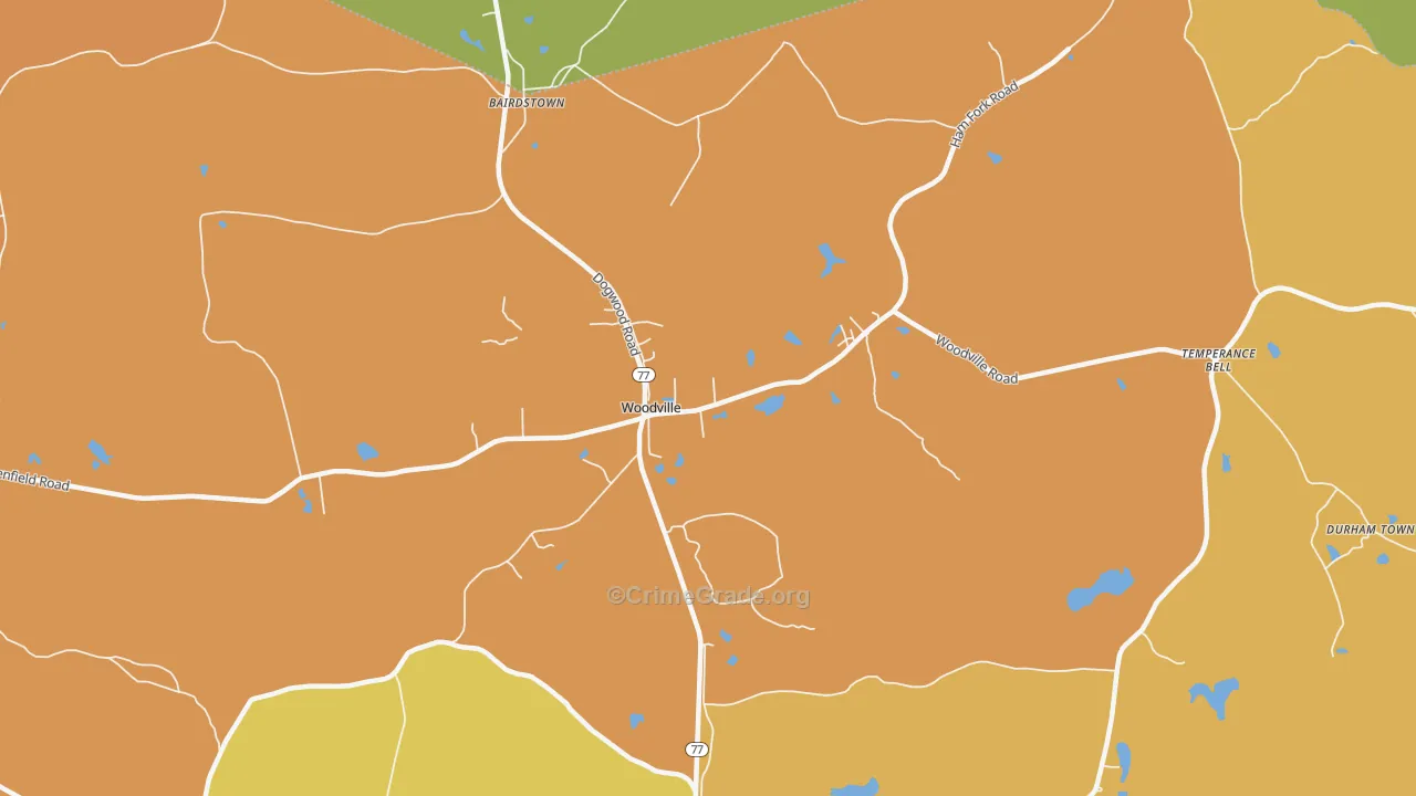 Woodville, GA Map of Arson Rates