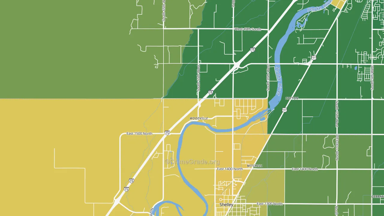 Woodville, ID Map of Arson Rates