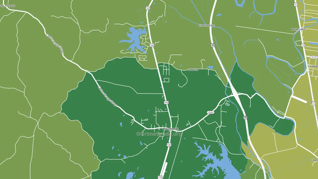 Woodworth, LA Map of Arson Rates