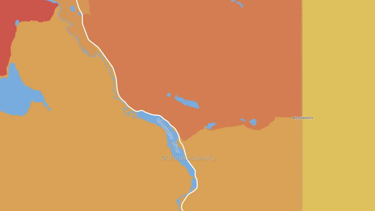 Woodworth, MT Map of Arson Rates