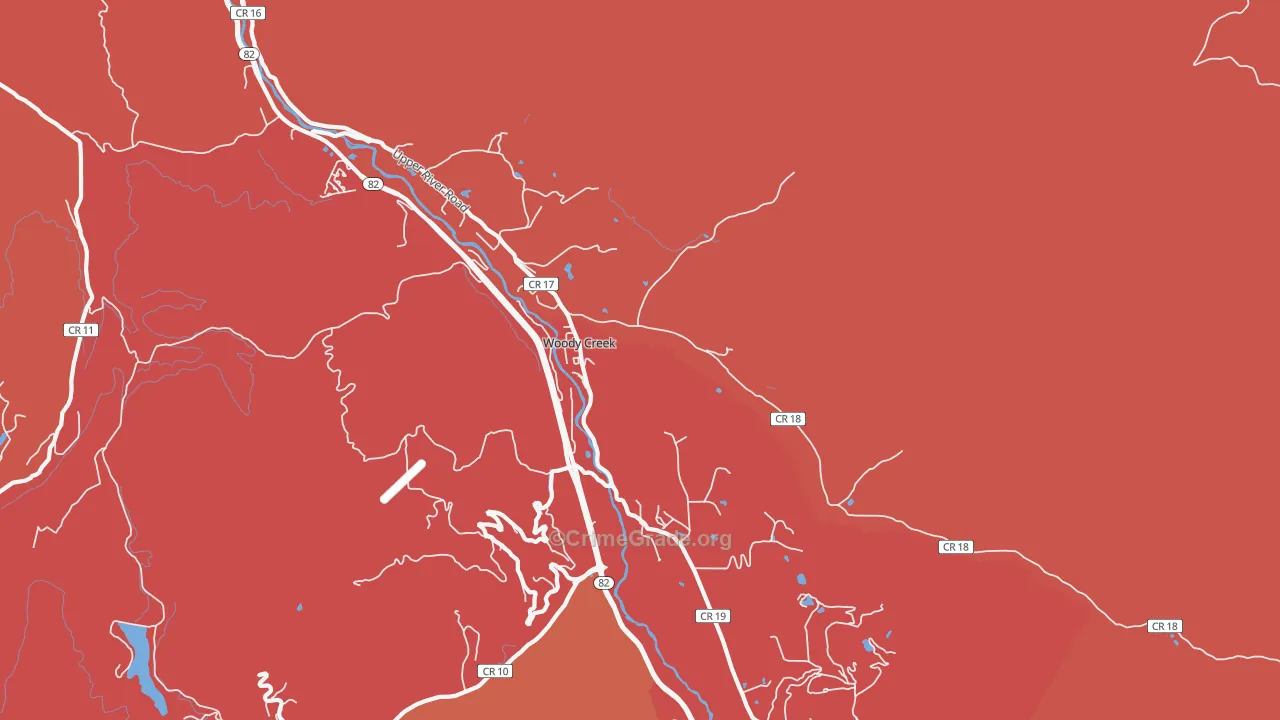Woody Creek, CO Map of Arson Rates