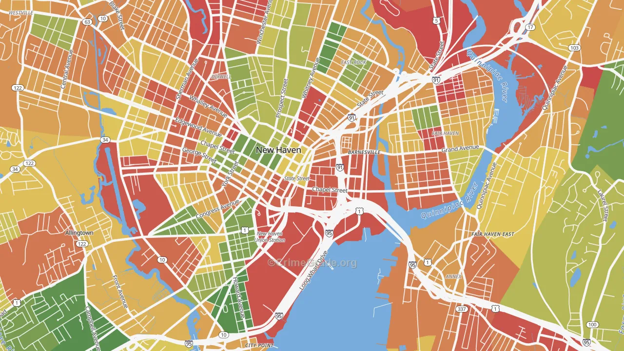 Wooster Square, New Haven, CT Map of Arson Rates