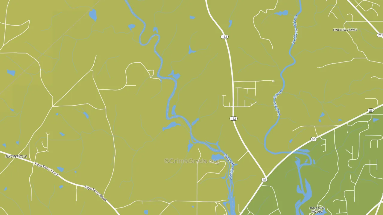 Worthville, GA Map of Arson Rates