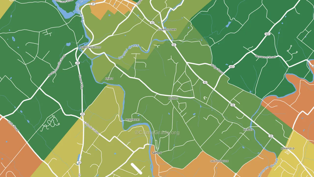 Woxhall, PA Map of Arson Rates
