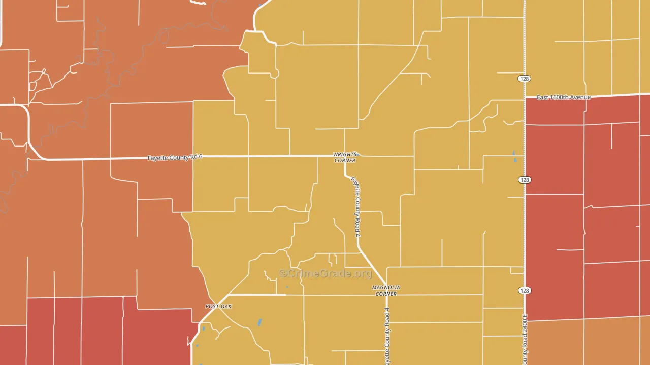 Wrights Corner, IL Map of Arson Rates