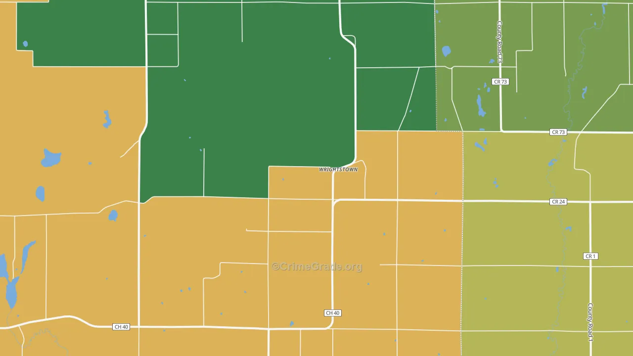 Wrightstown, MN Map of Arson Rates