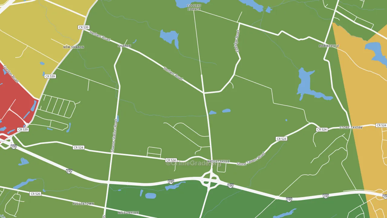 Wrightsville, NJ Map of Arson Rates