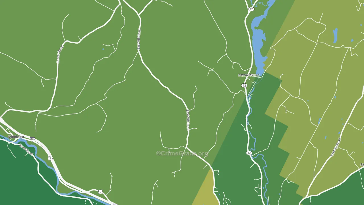 Wrightsville, VT Map of Arson Rates