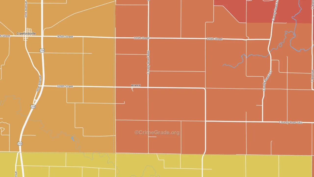 Wyman, IA Map of Arson Rates