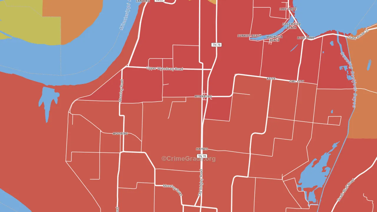 Wynnburg, TN Map of Arson Rates