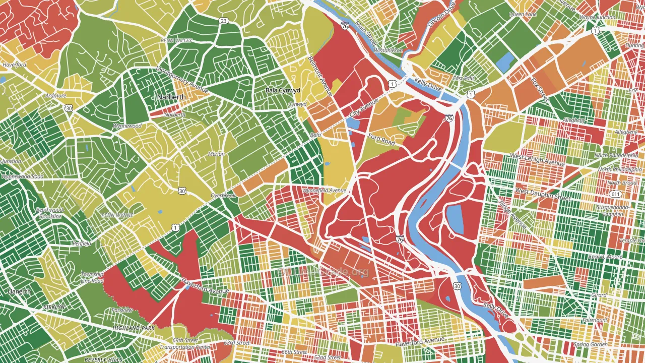 Wynnefield, Philadelphia, PA Map of Arson Rates