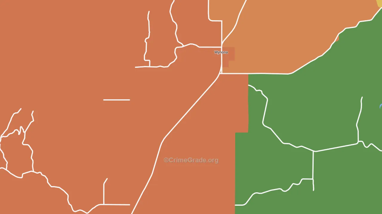 Wynona, OK Map of Arson Rates