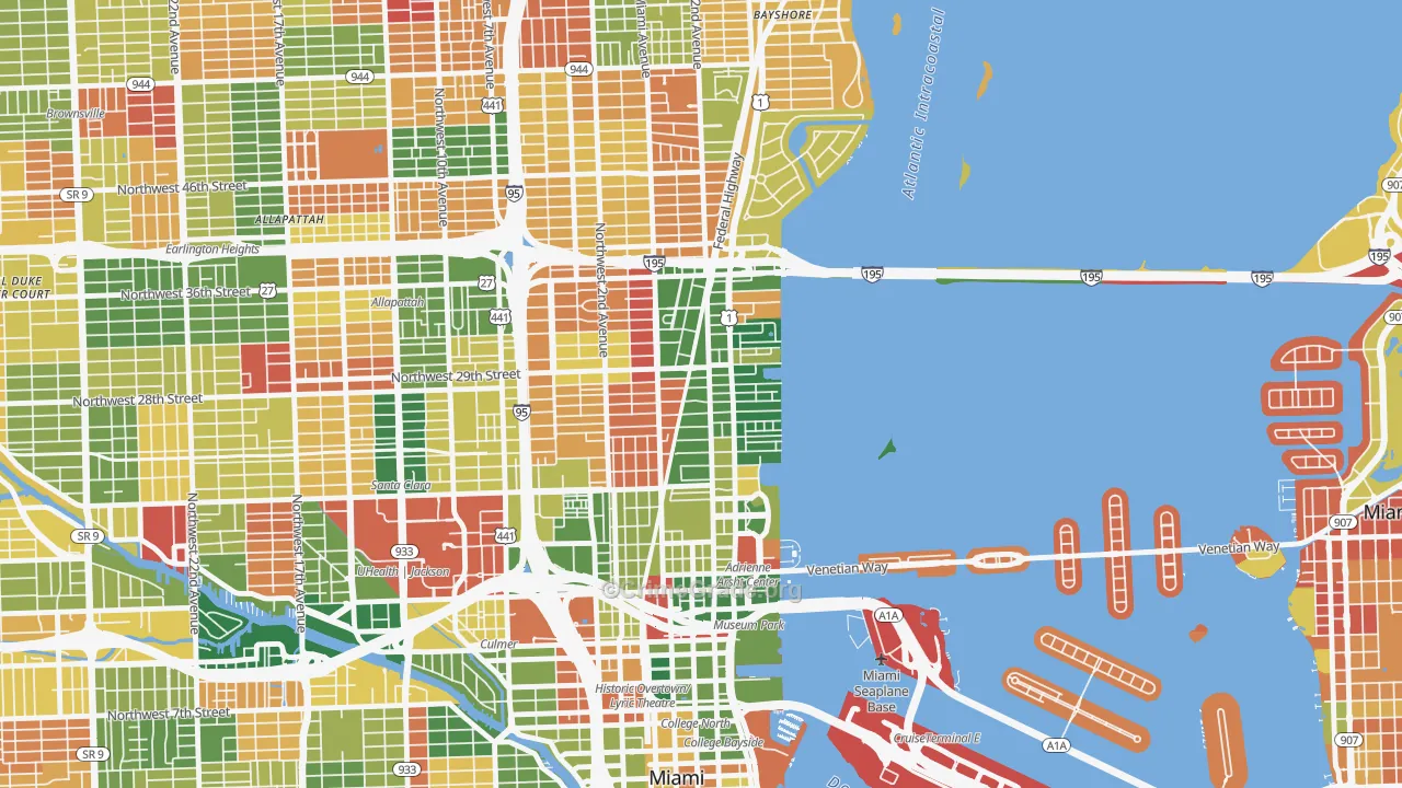 Wynwood, Miami, FL Map of Arson Rates