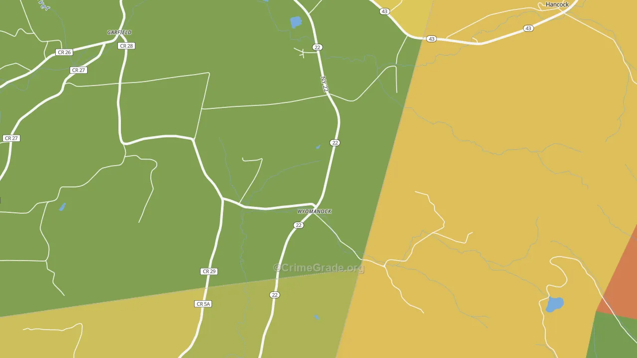 Wyomanock, NY Map of Arson Rates