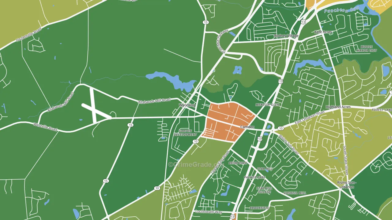 Wyoming, DE Map of Arson Rates