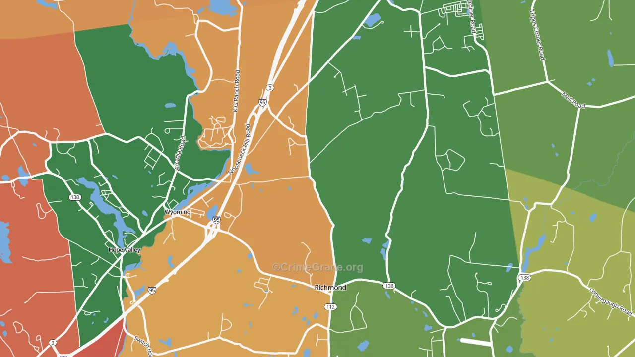 Wyoming, RI Map of Arson Rates