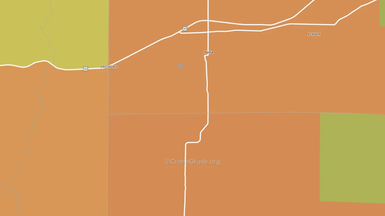 Xenia, IL Map of Arson Rates