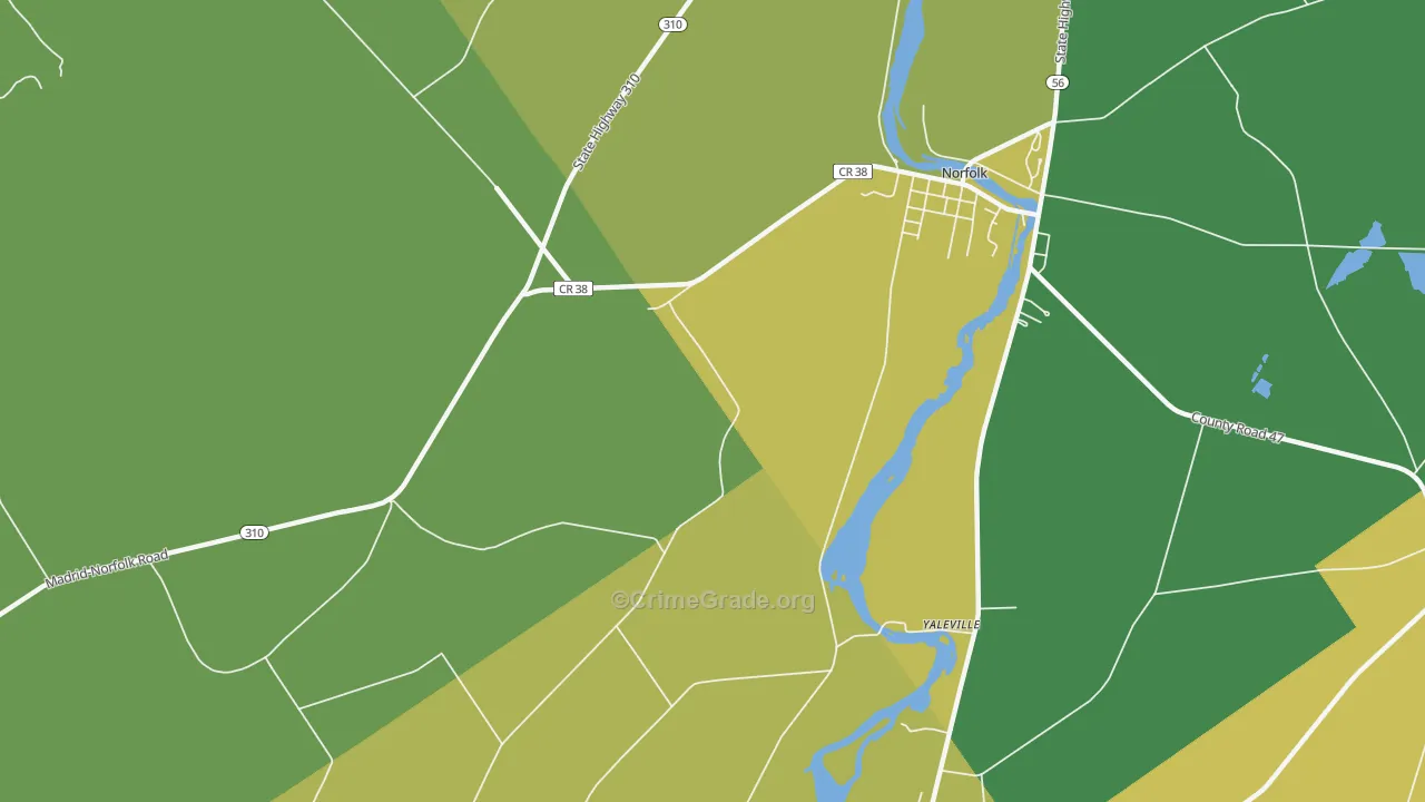 Yaleville, NY Map of Arson Rates