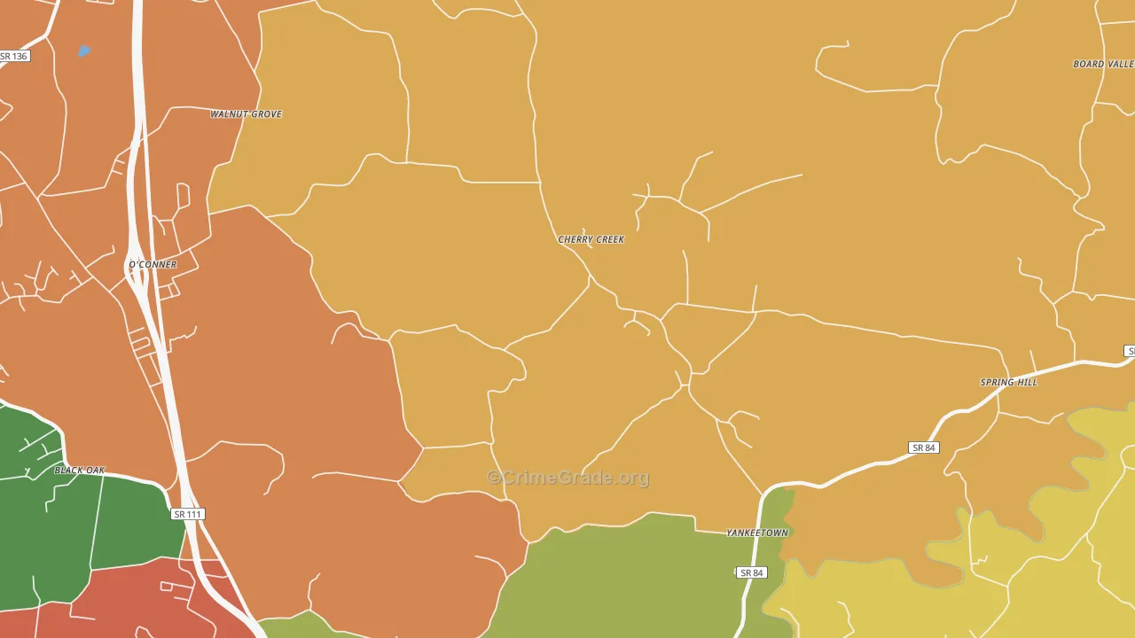 Yankeetown, TN Map of Arson Rates