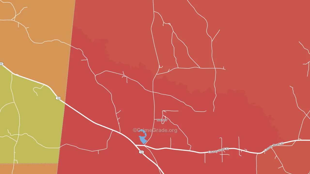 Yantley, AL Map of Arson Rates