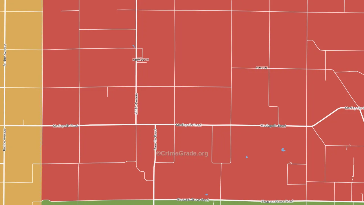 Yarmouth, IA Map of Arson Rates