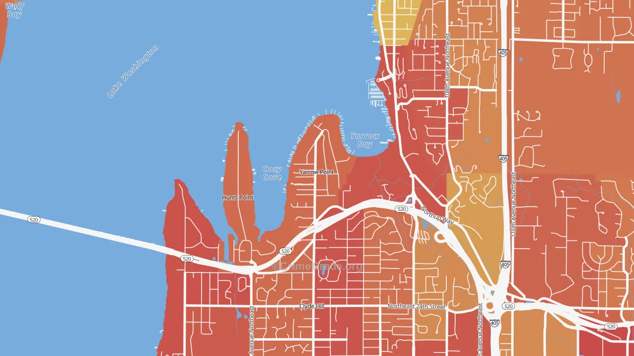 Yarrow Point, WA Map of Arson Rates
