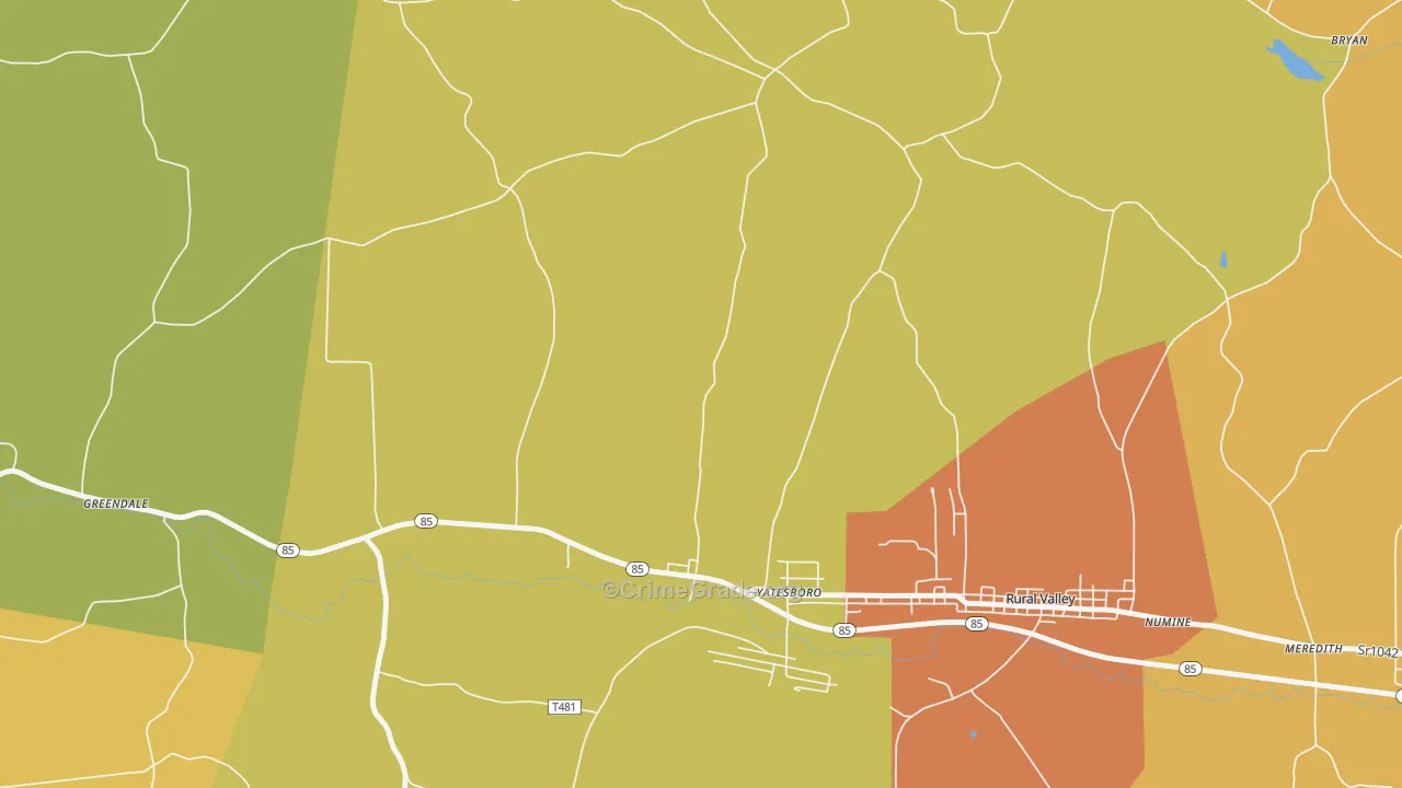 Yatesboro, PA Map of Arson Rates