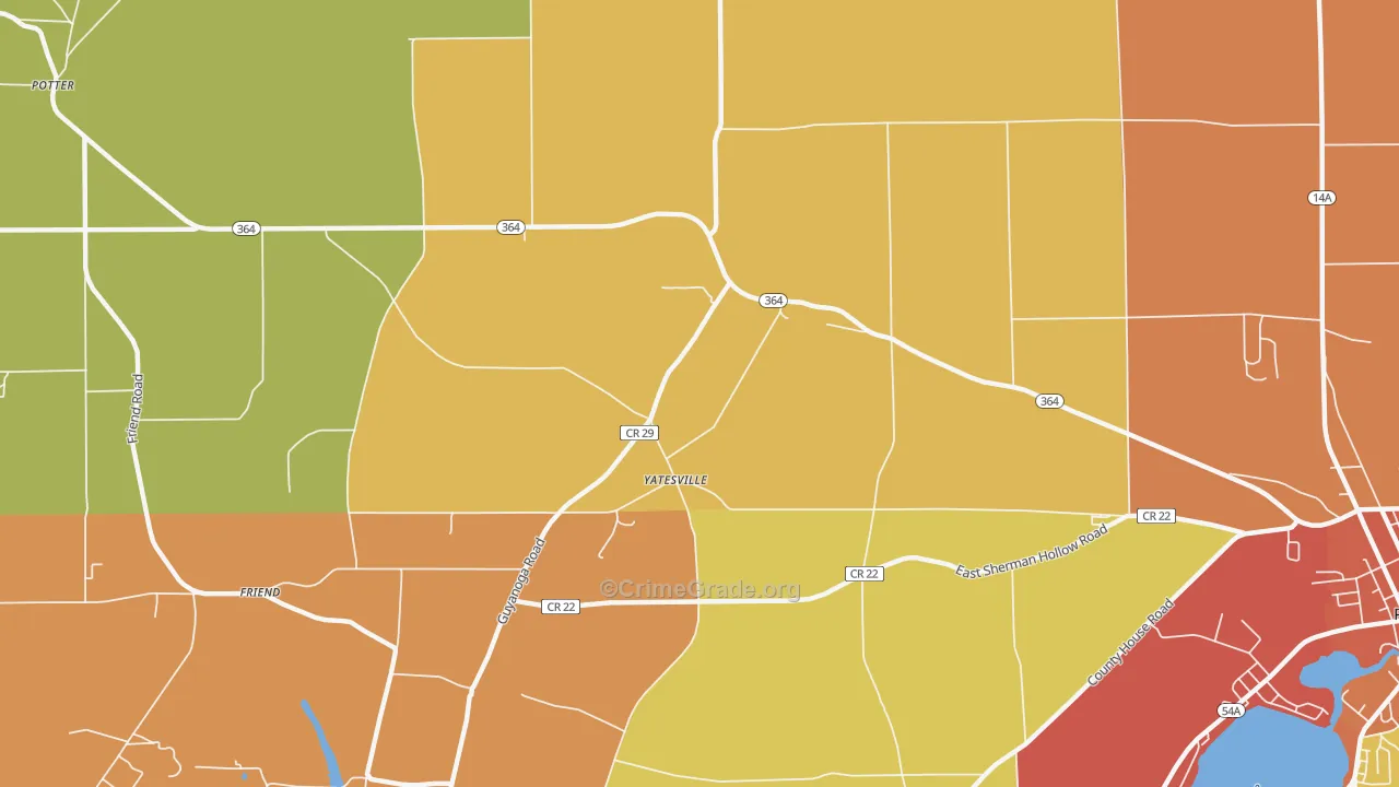 Yatesville, NY Map of Arson Rates