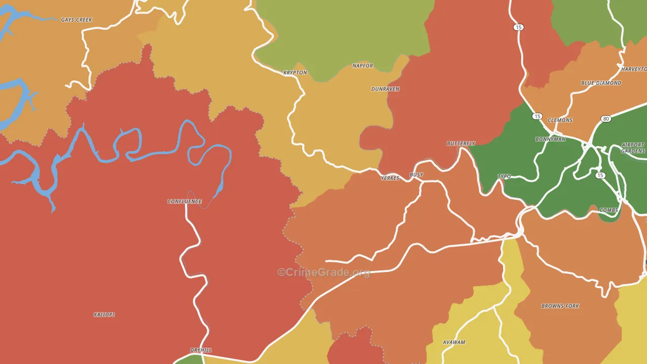 Yerkes, KY Map of Arson Rates