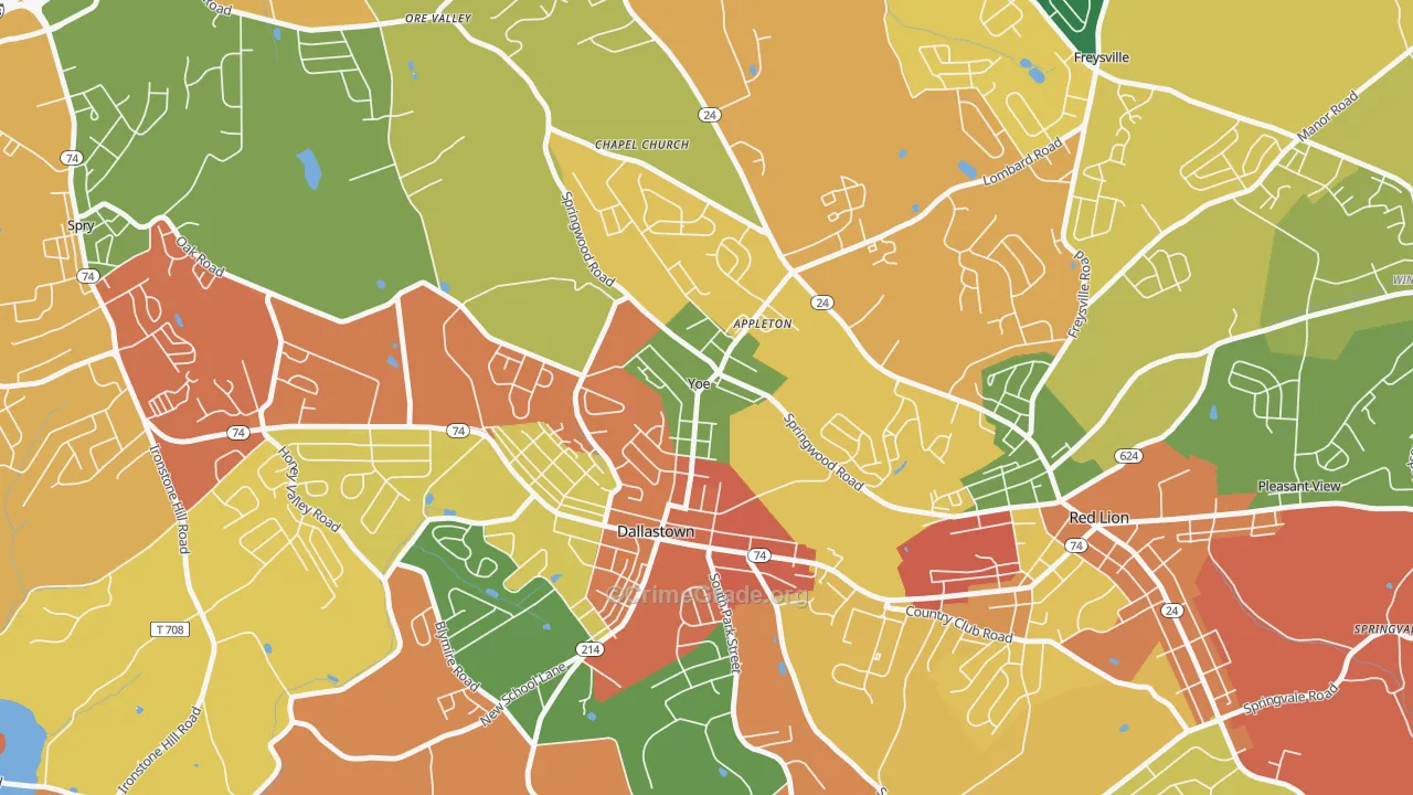 Yoe, PA Map of Arson Rates