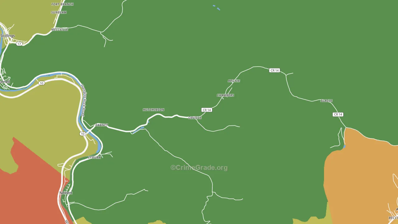Yolyn, WV Map of Arson Rates
