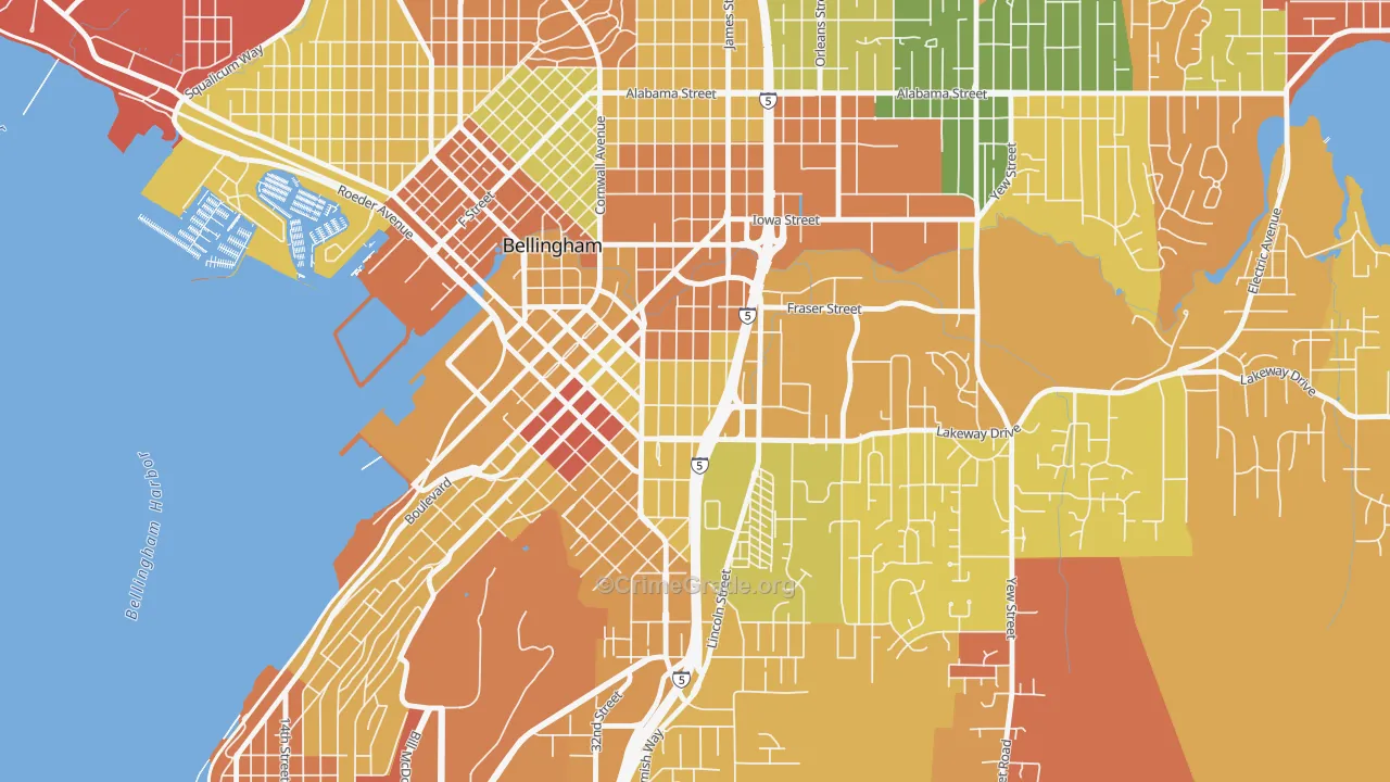 York, Bellingham, WA Map of Arson Rates