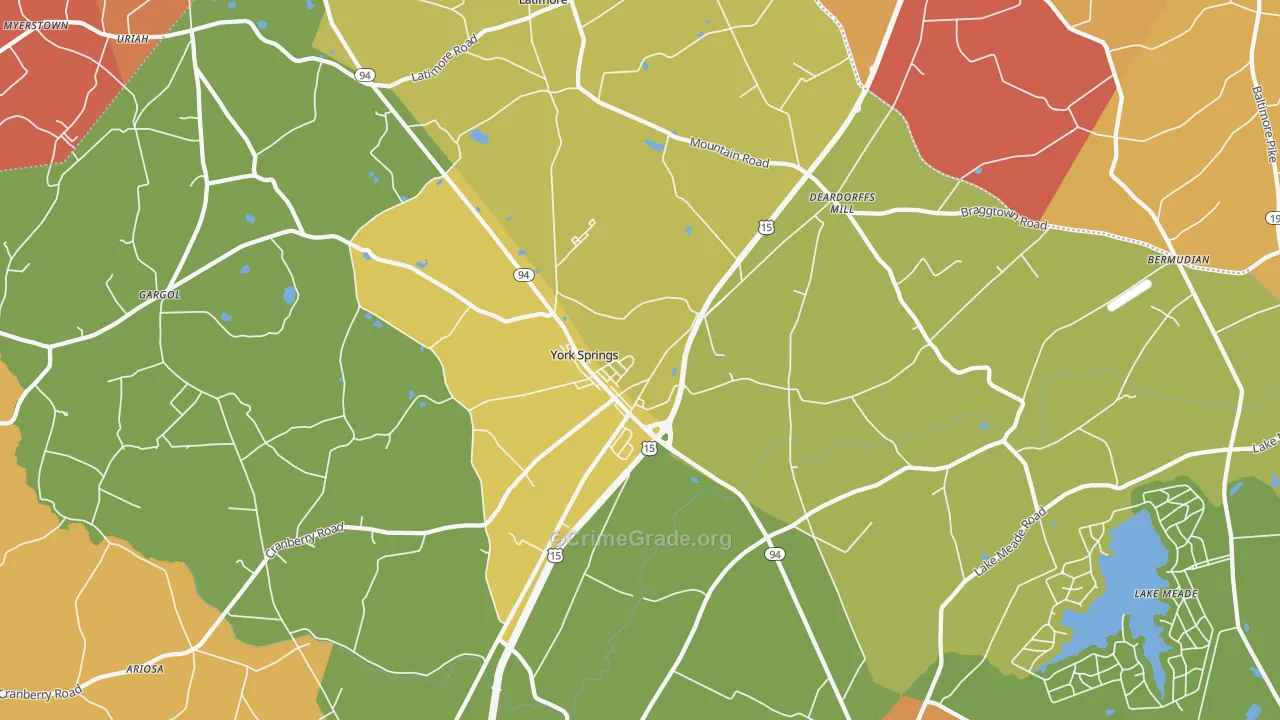 York Springs, PA Map of Arson Rates