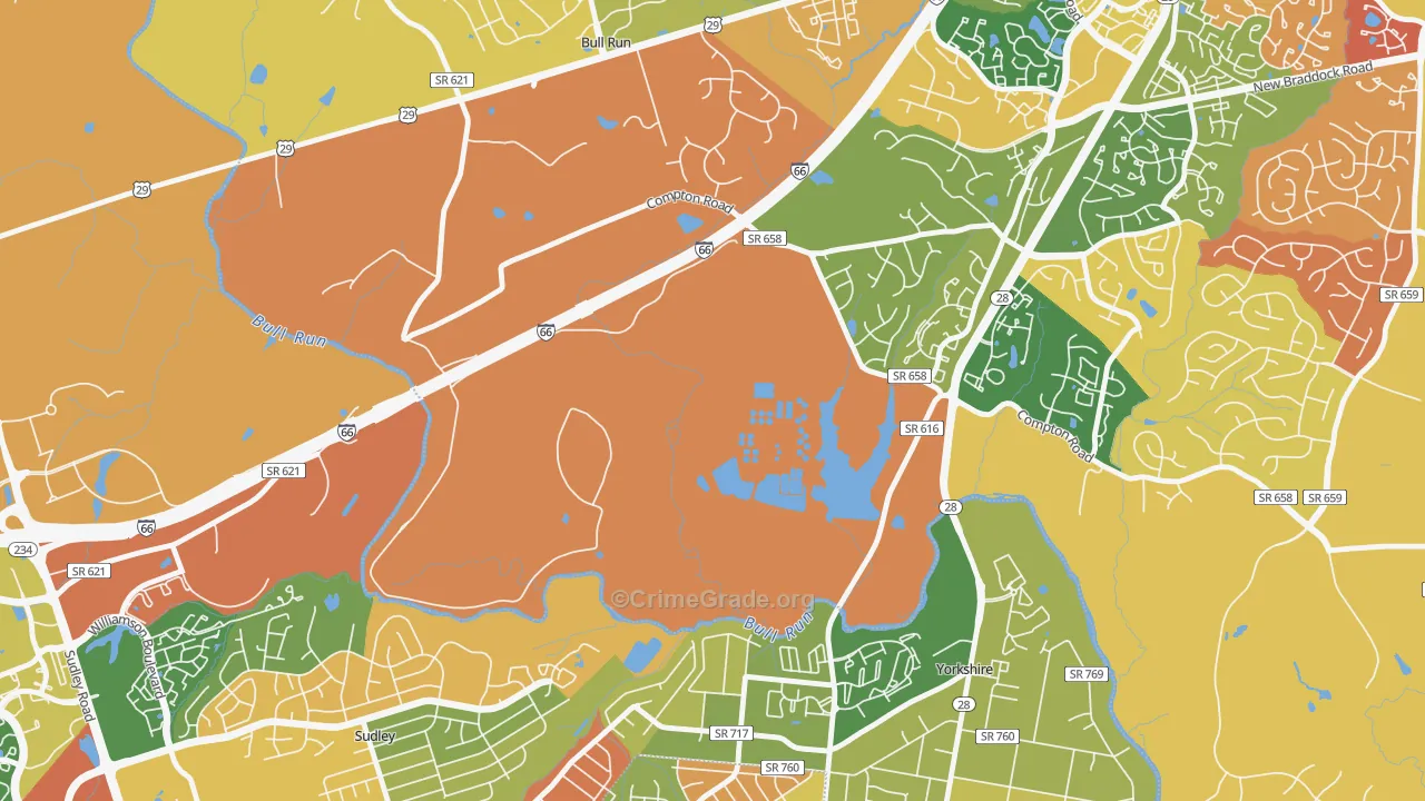 Yorkshire Park, VA Map of Arson Rates