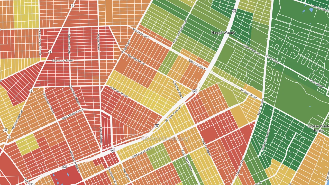 Yorkshire Woods, Detroit, MI Map of Arson Rates