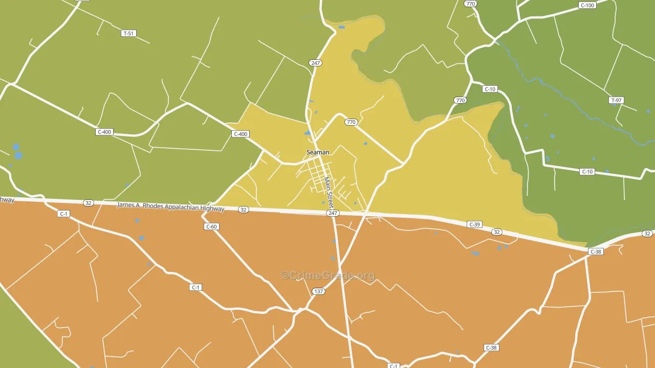 Youngsville, OH Map of Arson Rates