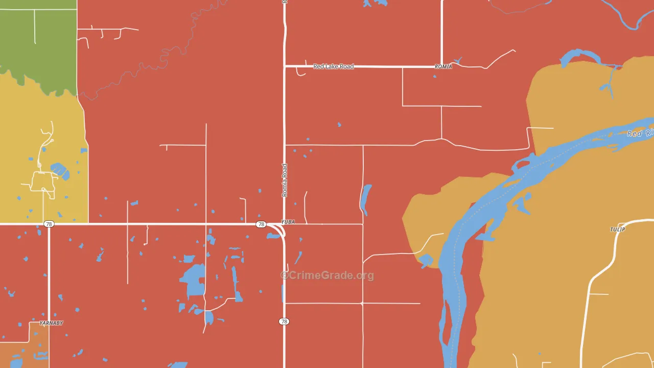 Yuba, OK Map of Arson Rates
