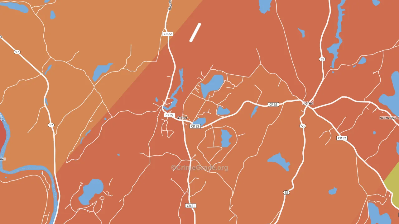 Yulan, NY Map of Arson Rates