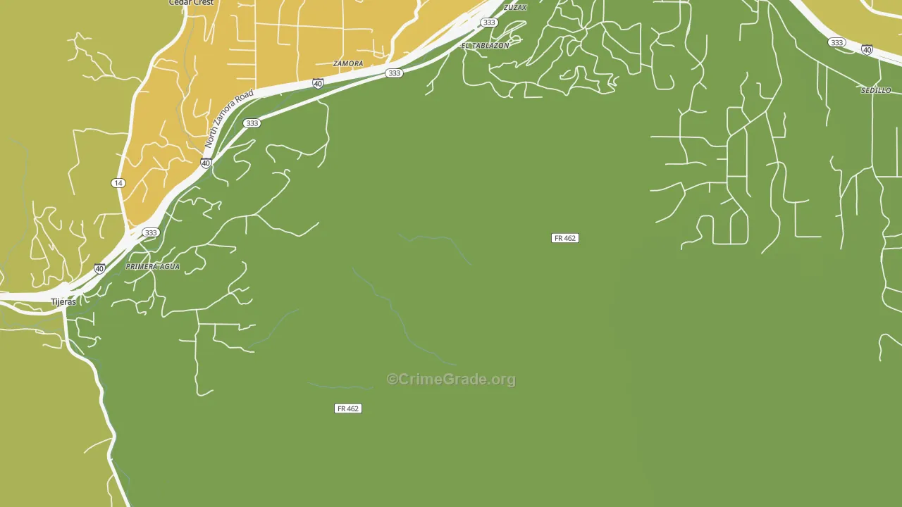 Zamora, NM Map of Arson Rates