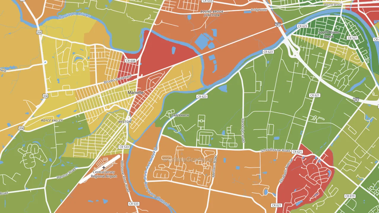 Zarephath, NJ Map of Arson Rates