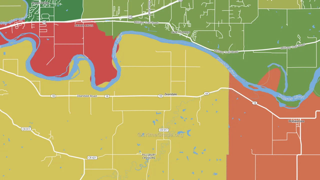 Zeandale, KS Map of Arson Rates