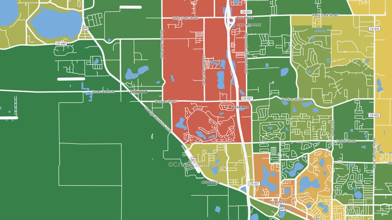 Zellwood, FL Map of Arson Rates