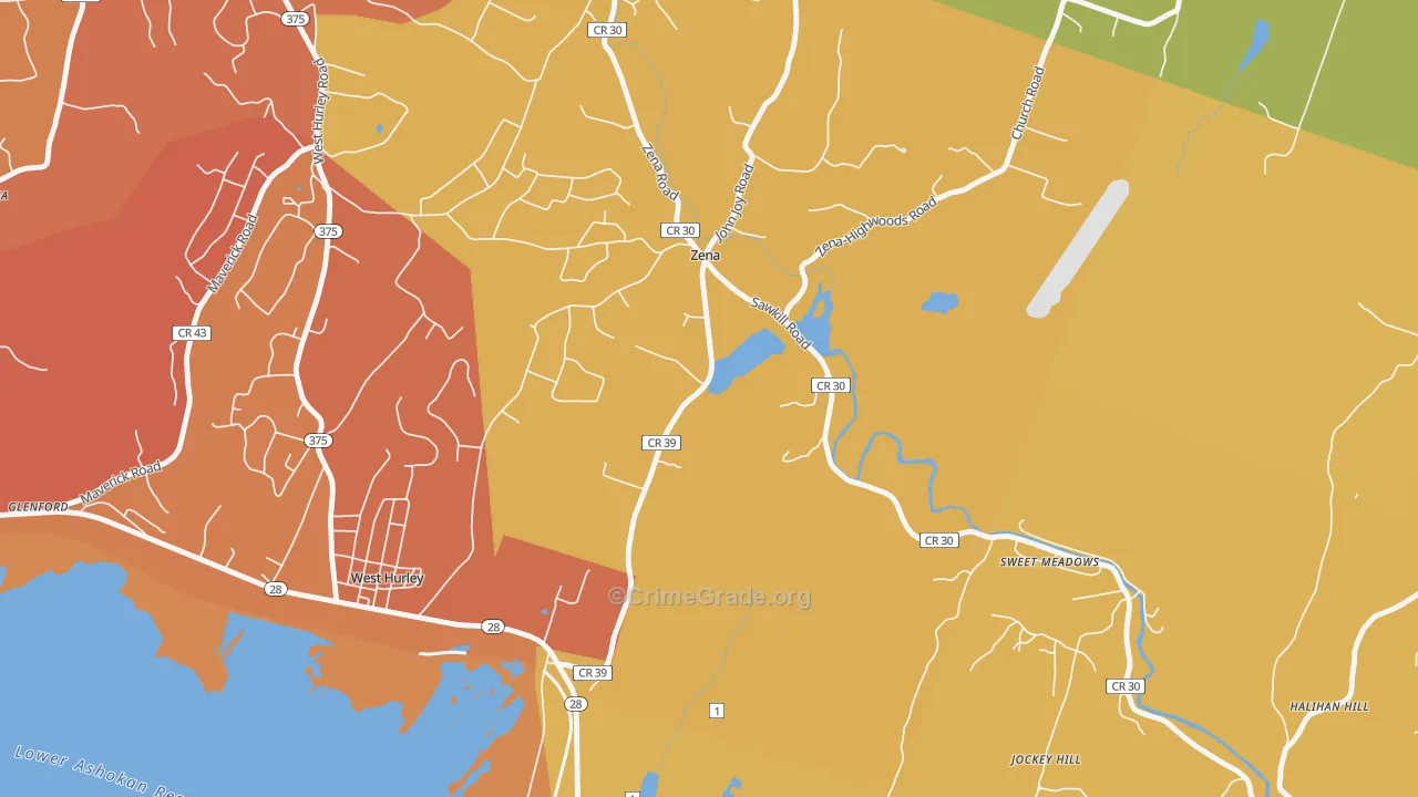 Zena, NY Map of Arson Rates