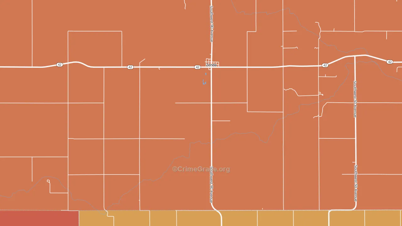 Zenda, KS Map of Arson Rates
