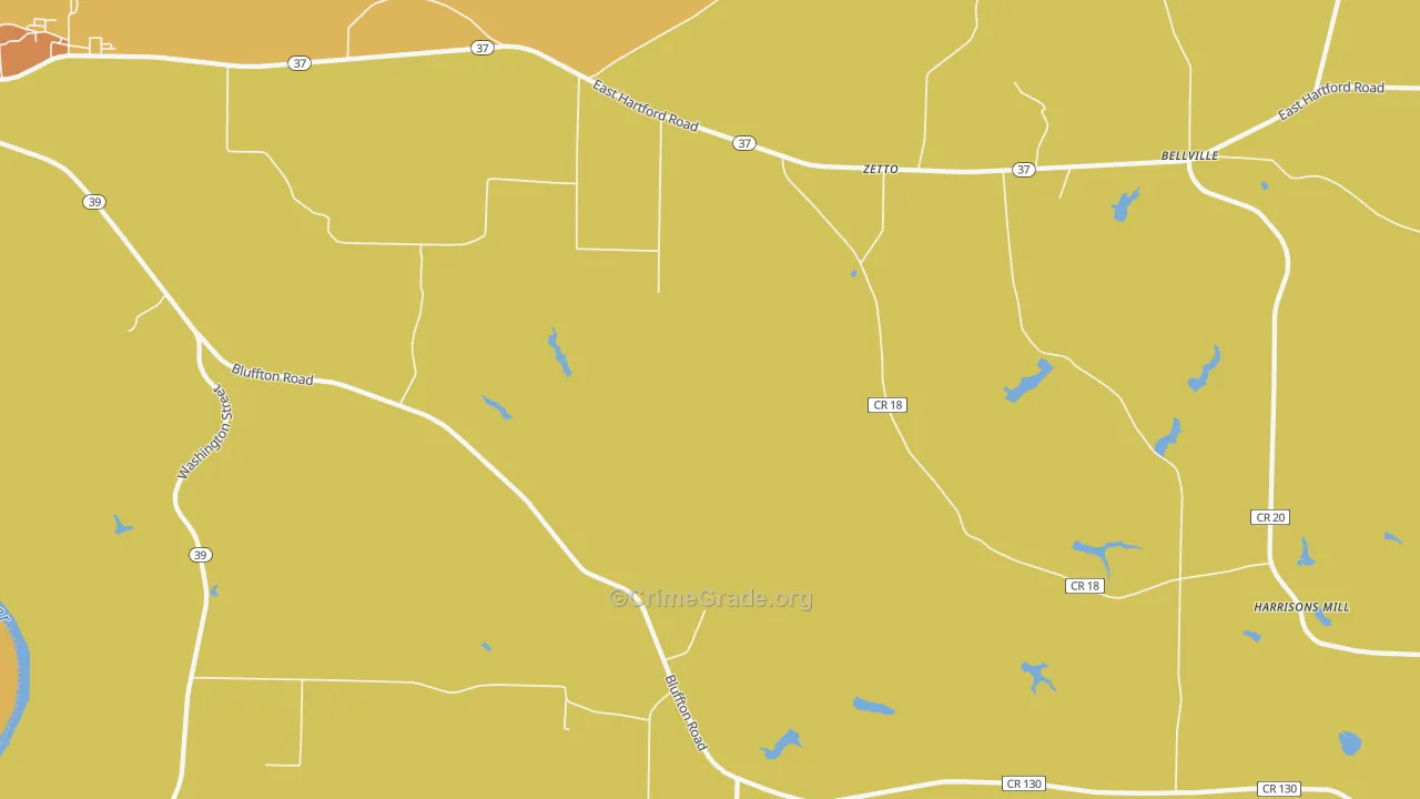 Zetto, GA Map of Arson Rates